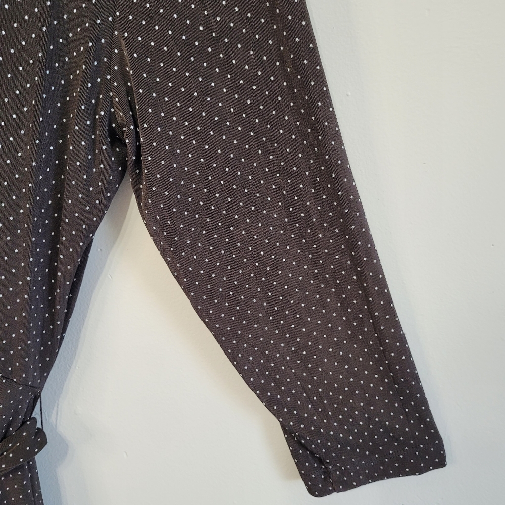 Chico's Travelers Black Polka Dot Wrap Style Dress Size 3 - Picture 5 of 16